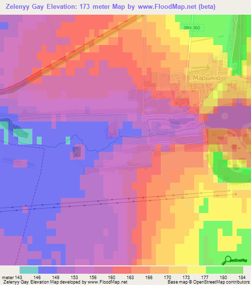 Zelenyy Gay,Russia Elevation Map