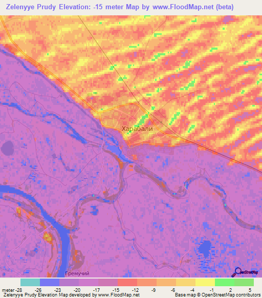 Zelenyye Prudy,Russia Elevation Map