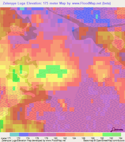 Zelenyye Luga,Russia Elevation Map