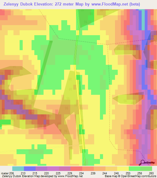 Zelenyy Dubok,Russia Elevation Map