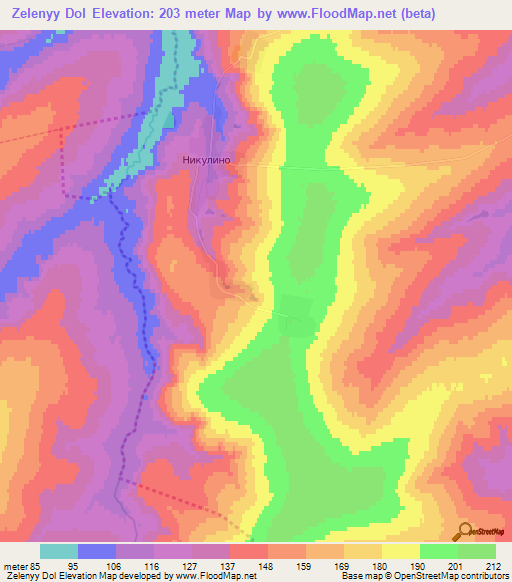 Zelenyy Dol,Russia Elevation Map