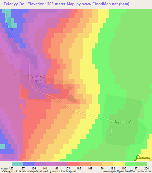 Zelenyy Dol,Russia Elevation Map