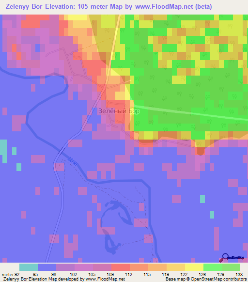 Zelenyy Bor,Russia Elevation Map