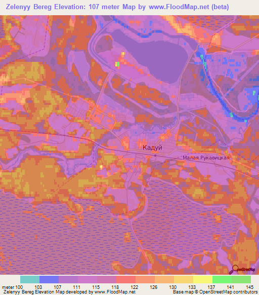 Zelenyy Bereg,Russia Elevation Map