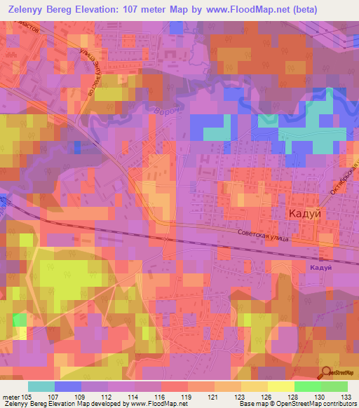 Zelenyy Bereg,Russia Elevation Map