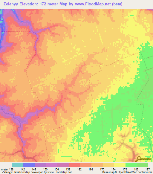 Zelenyy,Russia Elevation Map