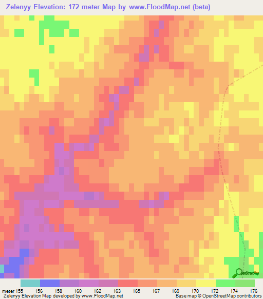 Zelenyy,Russia Elevation Map