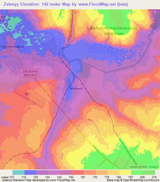 Zelenyy,Russia Elevation Map