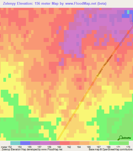 Zelenyy,Russia Elevation Map