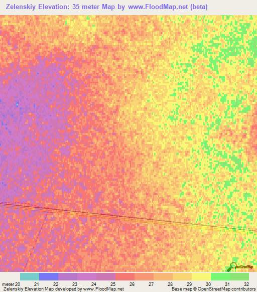 Zelenskiy,Russia Elevation Map