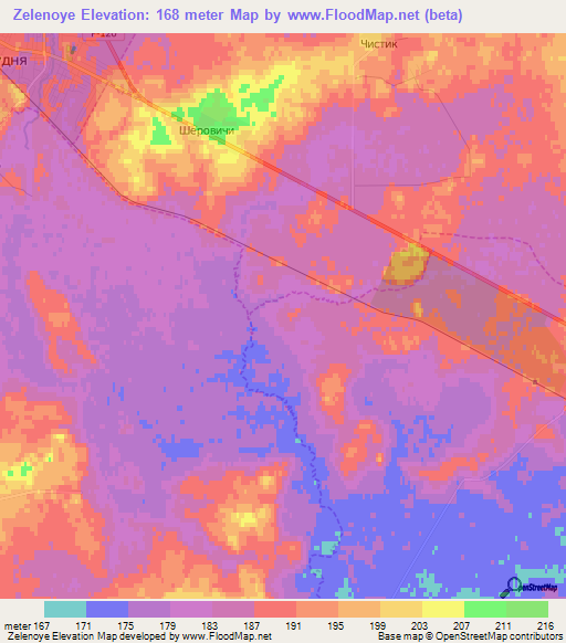 Zelenoye,Russia Elevation Map