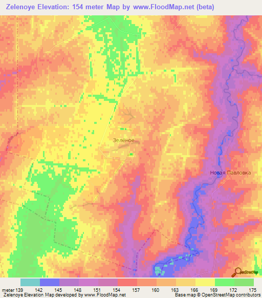 Zelenoye,Russia Elevation Map