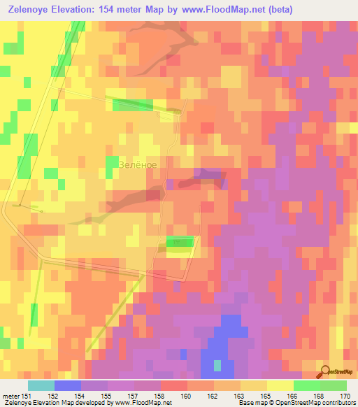 Zelenoye,Russia Elevation Map