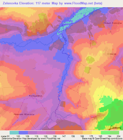 Zelenovka,Russia Elevation Map