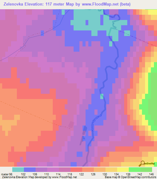 Zelenovka,Russia Elevation Map