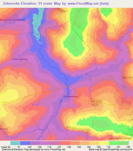 Zelenovka,Russia Elevation Map