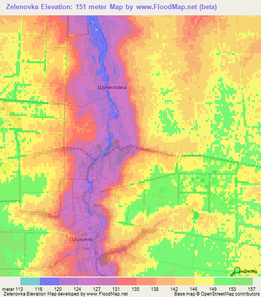 Zelenovka,Russia Elevation Map