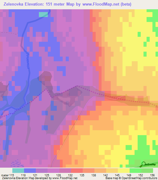 Zelenovka,Russia Elevation Map