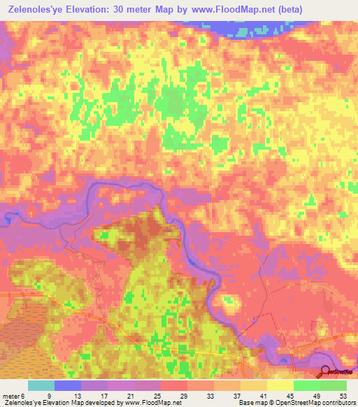 Zelenoles'ye,Russia Elevation Map