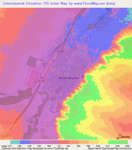 Zelenokumsk,Russia Elevation Map