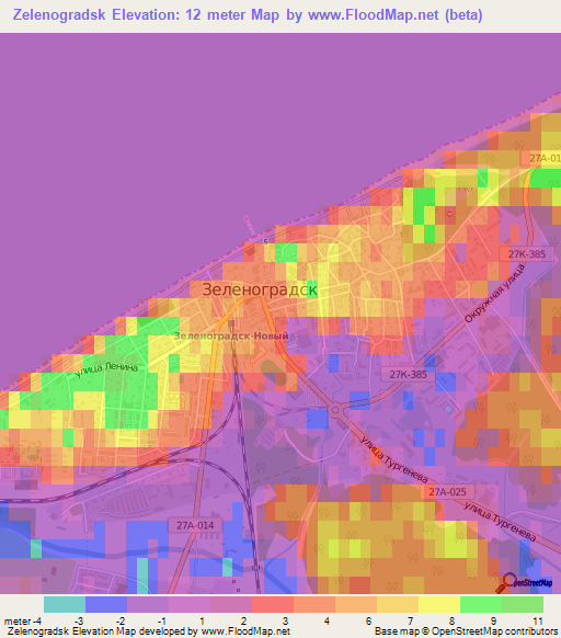 Zelenogradsk,Russia Elevation Map