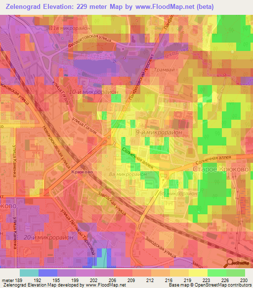 Zelenograd,Russia Elevation Map