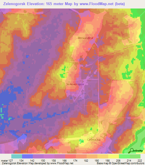 Zelenogorsk,Russia Elevation Map