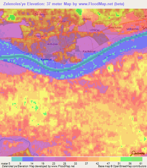 Zelenoles'ye,Russia Elevation Map