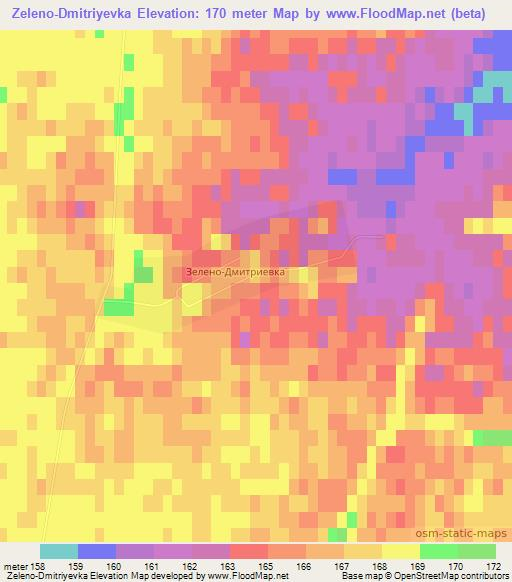 Zeleno-Dmitriyevka,Russia Elevation Map