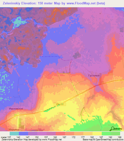 Zeleninskiy,Russia Elevation Map