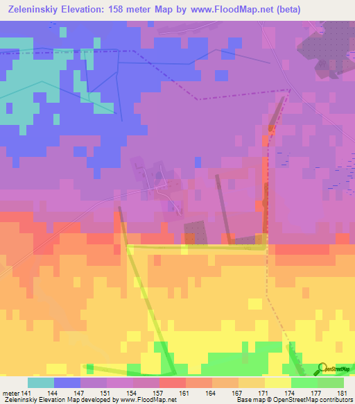 Zeleninskiy,Russia Elevation Map