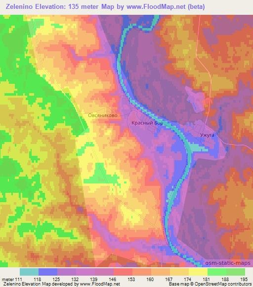 Zelenino,Russia Elevation Map