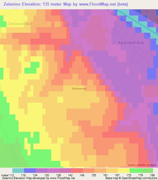 Zelenino,Russia Elevation Map