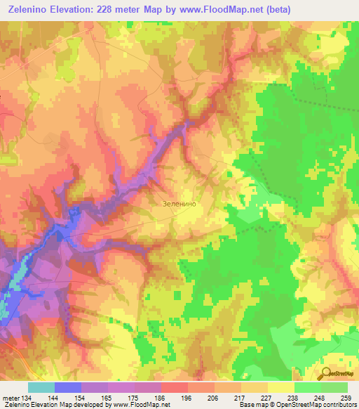 Zelenino,Russia Elevation Map