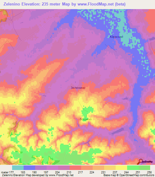 Zelenino,Russia Elevation Map