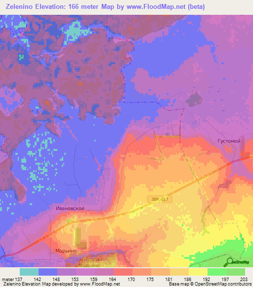 Zelenino,Russia Elevation Map