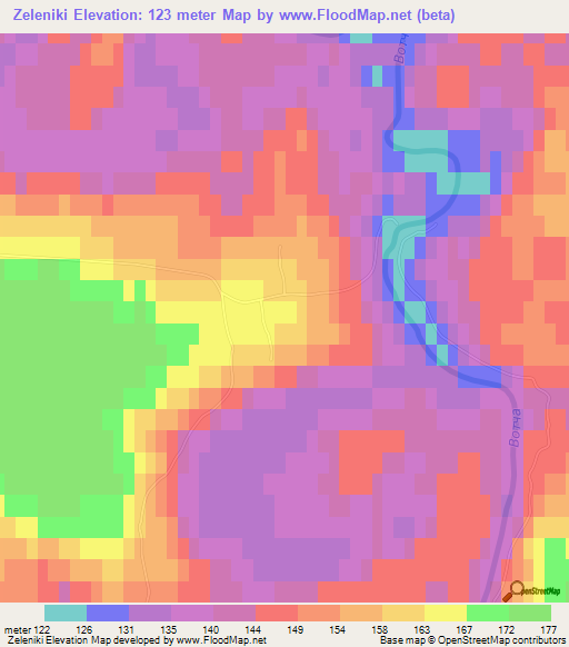 Zeleniki,Russia Elevation Map