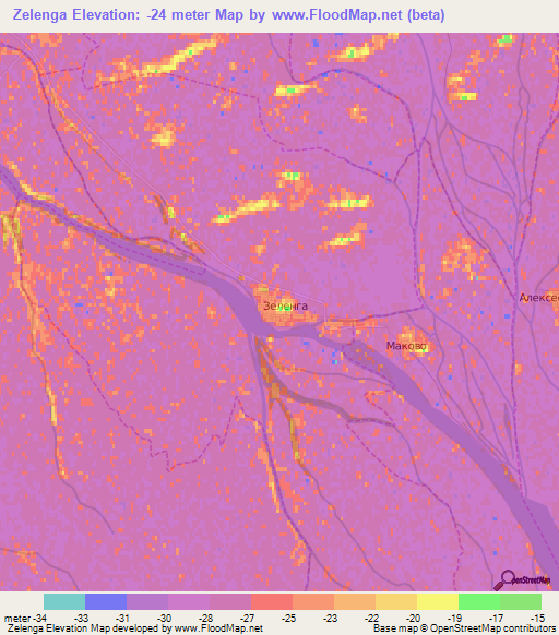 Zelenga,Russia Elevation Map