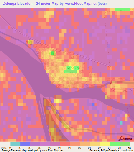 Zelenga,Russia Elevation Map