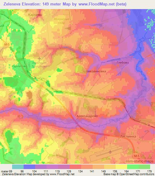 Zeleneva,Russia Elevation Map