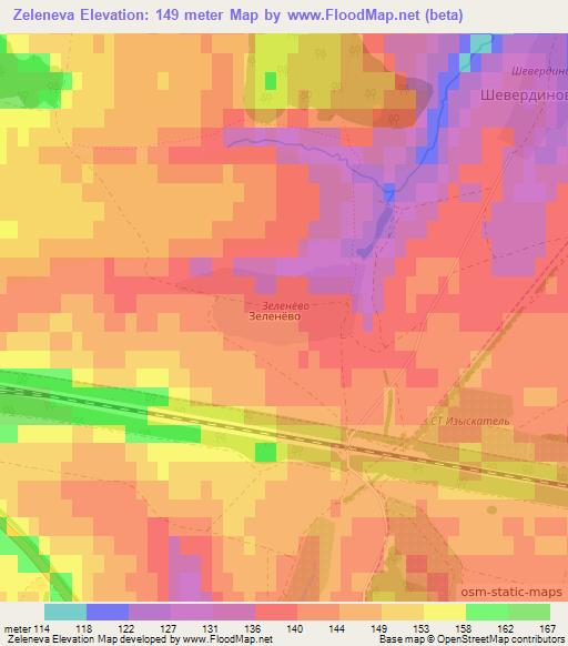 Zeleneva,Russia Elevation Map