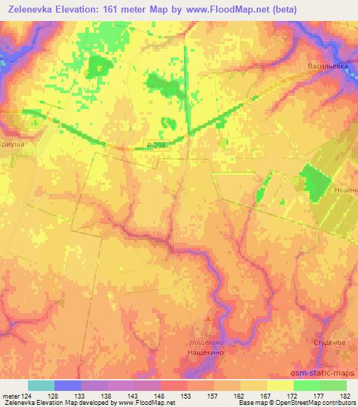 Zelenevka,Russia Elevation Map