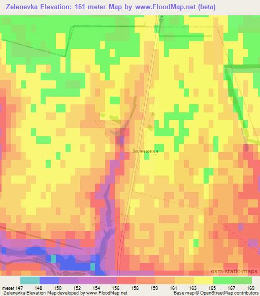 Zelenevka,Russia Elevation Map