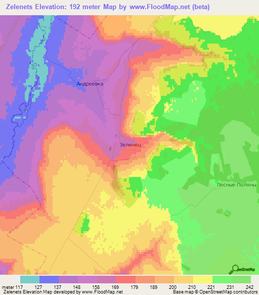 Zelenets,Russia Elevation Map