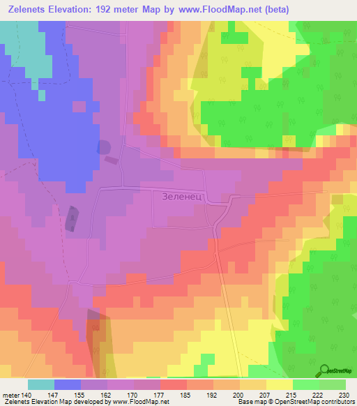 Zelenets,Russia Elevation Map