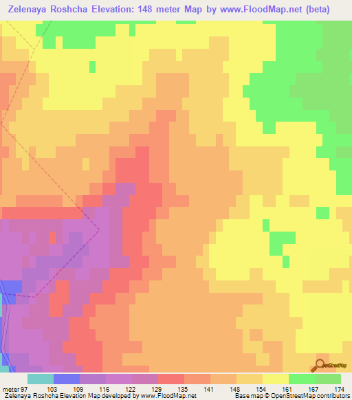 Zelenaya Roshcha,Russia Elevation Map