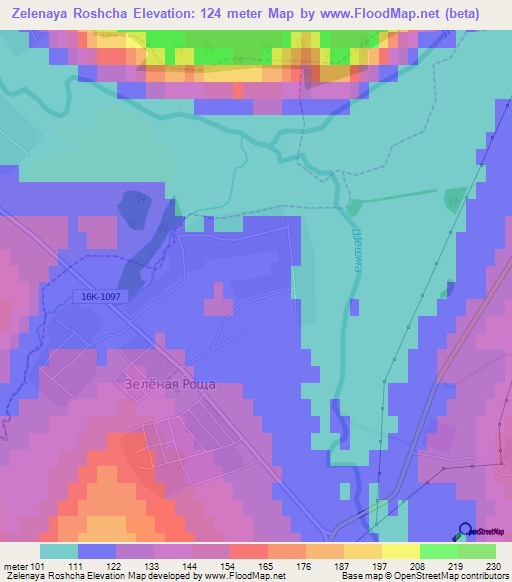 Zelenaya Roshcha,Russia Elevation Map