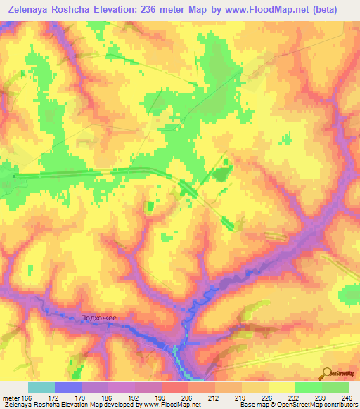 Zelenaya Roshcha,Russia Elevation Map