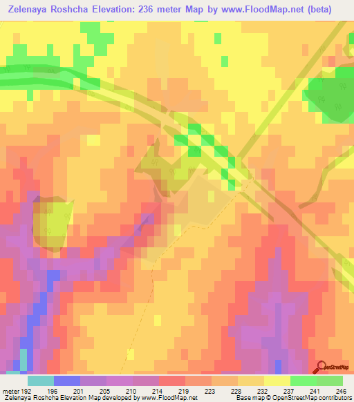 Zelenaya Roshcha,Russia Elevation Map