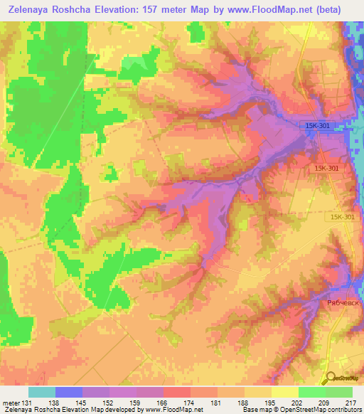 Zelenaya Roshcha,Russia Elevation Map